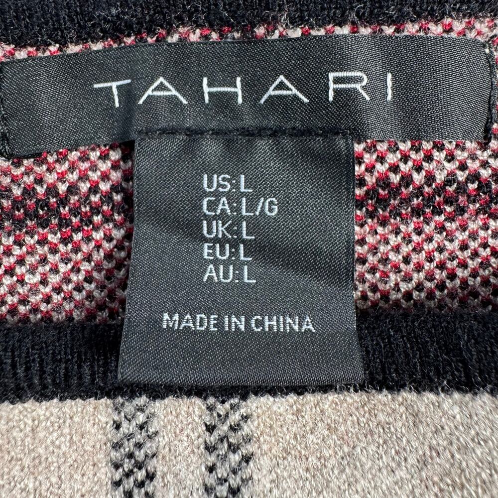 TAHARI Plaid Sweater Knit Shift Dress Beige Academia Old Money NWT Preppy Large - Picture 6 of 10